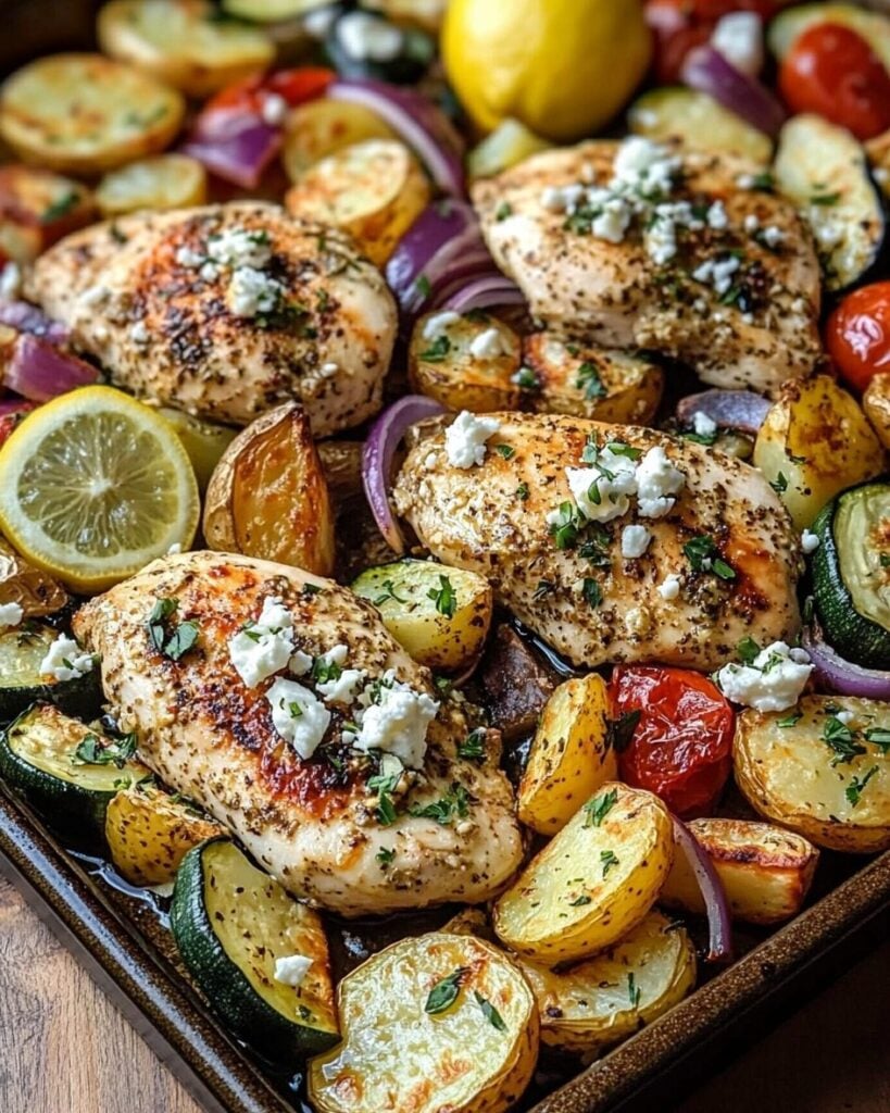 Sheet pan lemon chicken with vegetables