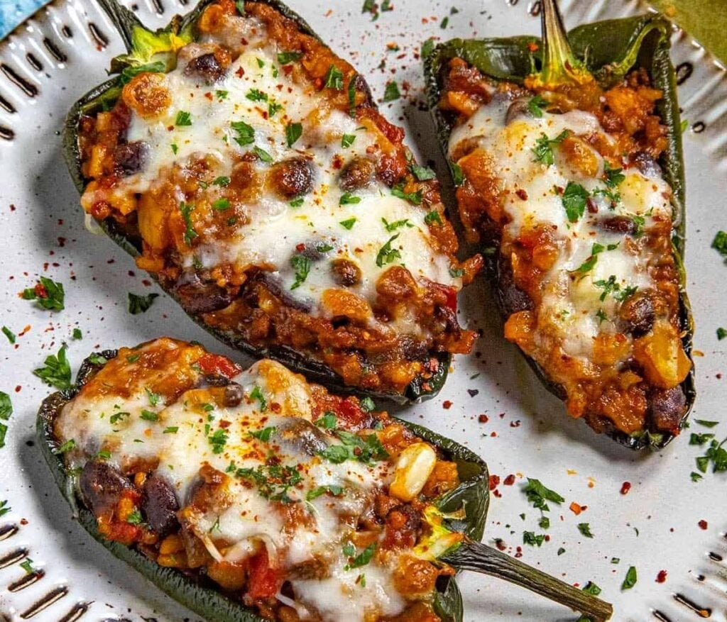 Beef and Black Bean Stuffed Peppers