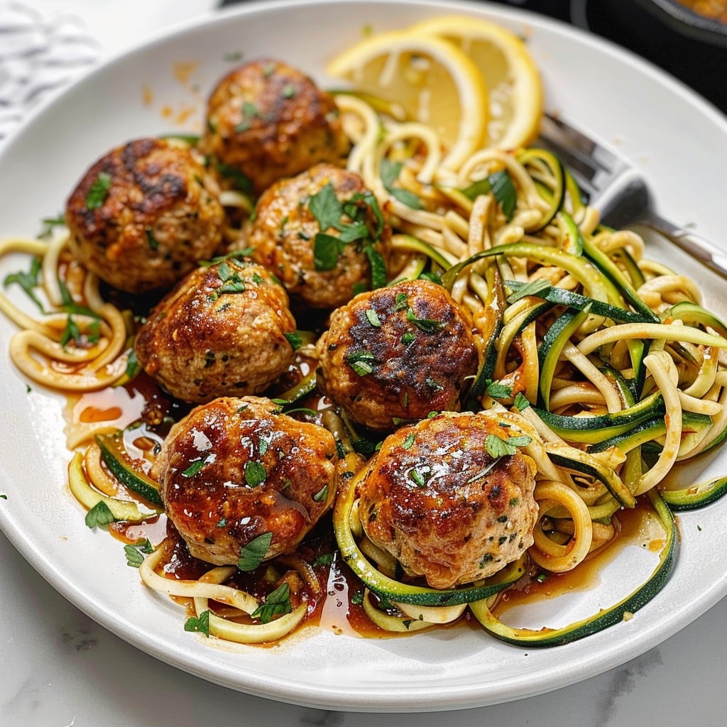 Zucchini Noodles With Turkey Meatballs