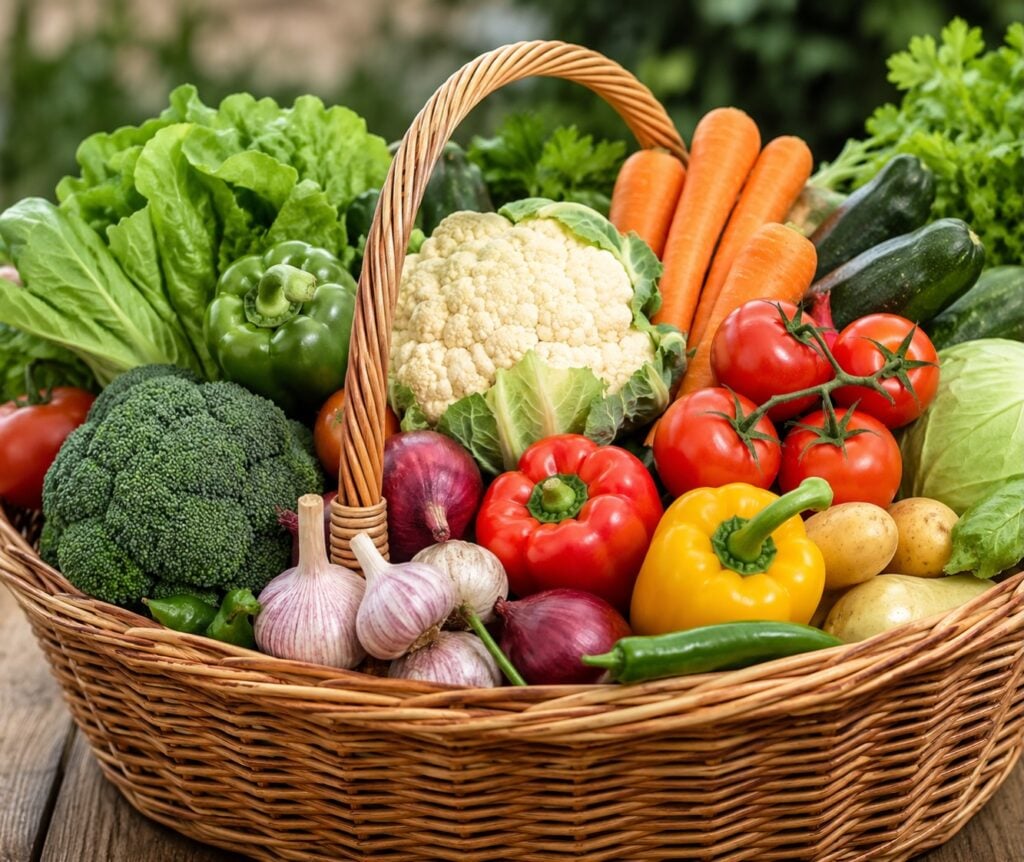 Vegetables in basket